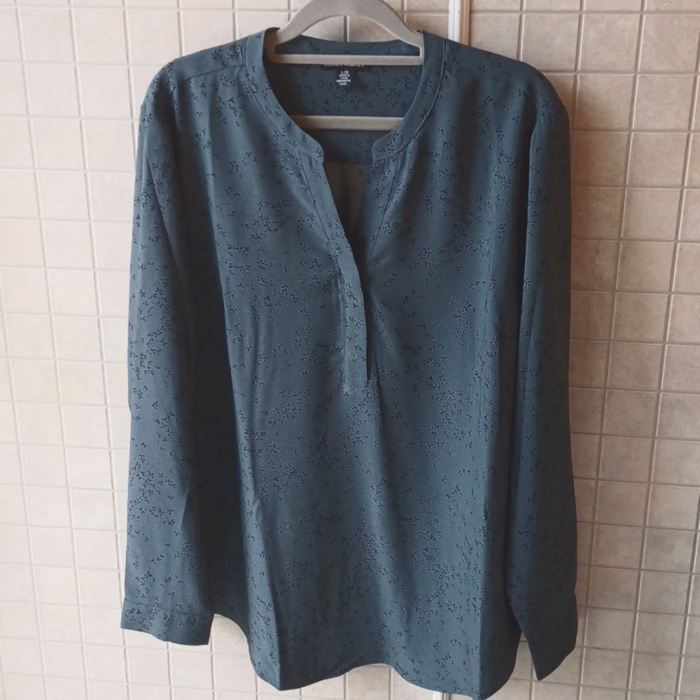 Hilary Radley dark blue blouse